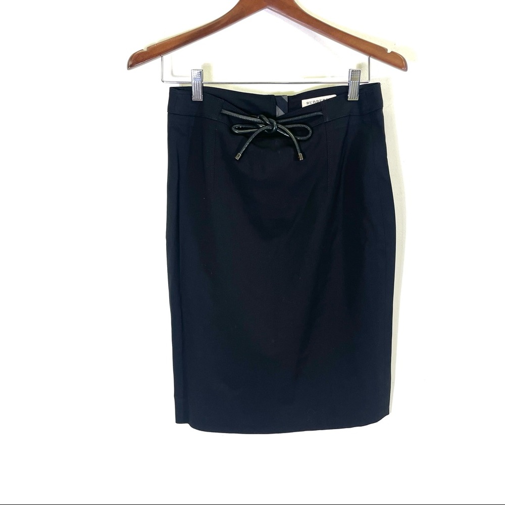 Burberry black poly blend midi skirt size 6